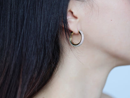 Stone Hoop Earrings