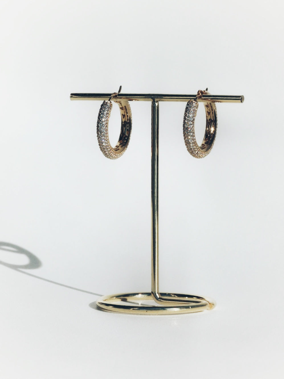 Stone Hoop Earrings